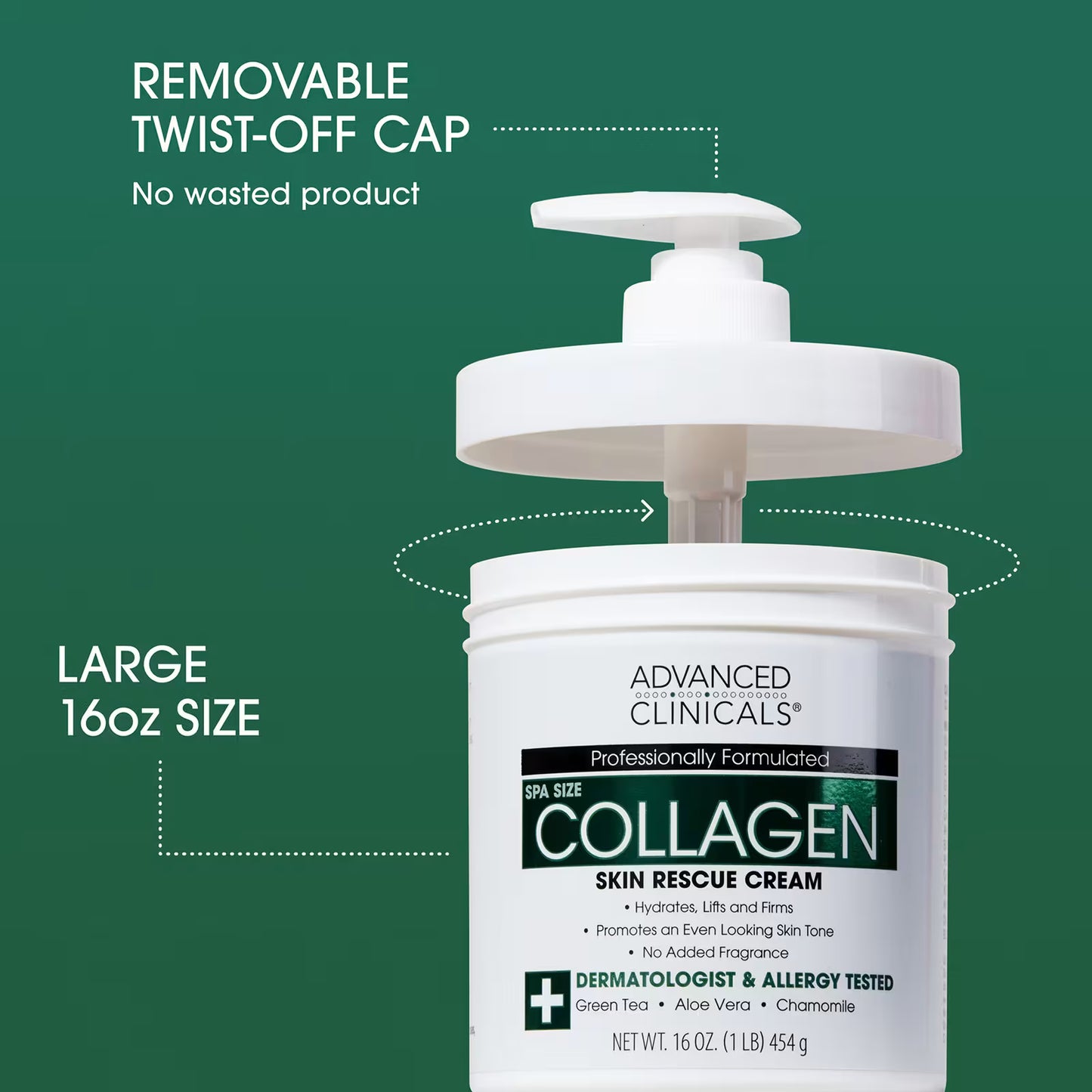 Advanced Clinicals Collagen Skin Rescue Lotion 454g