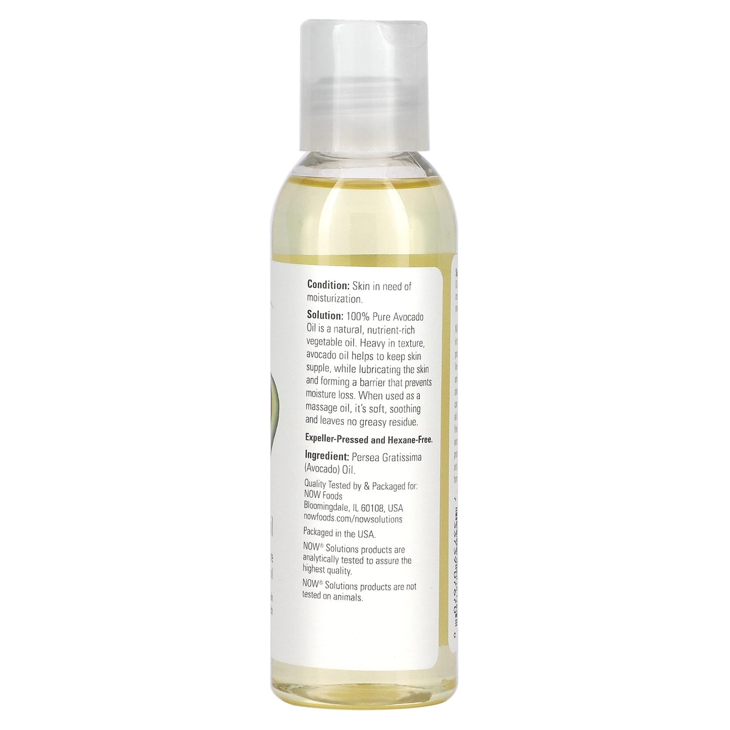 Now Solutions Avocado Oil 100% Pure Moisturizing Oil 118 ml