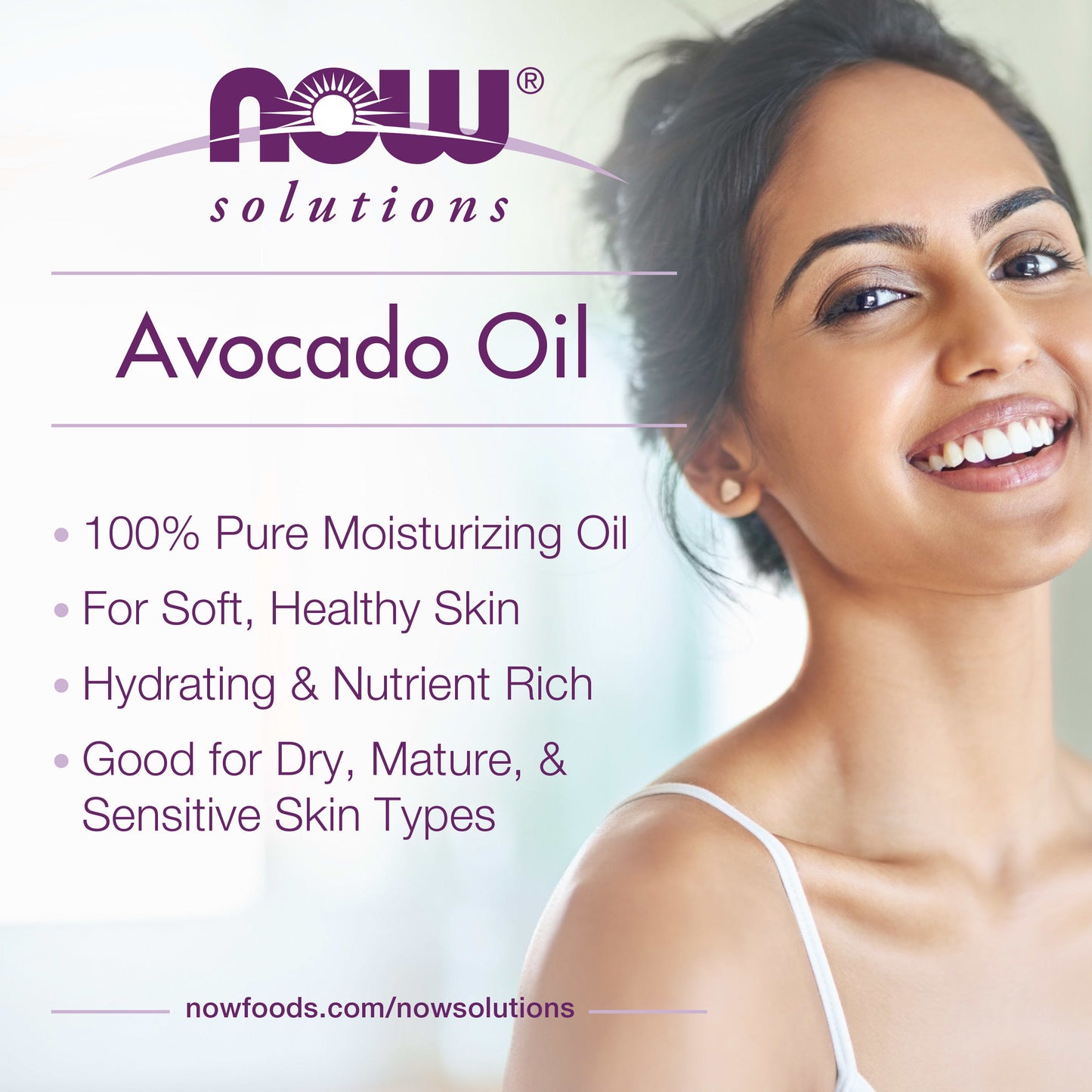 Now Solutions Avocado Oil 100% Pure Moisturizing Oil 118 ml