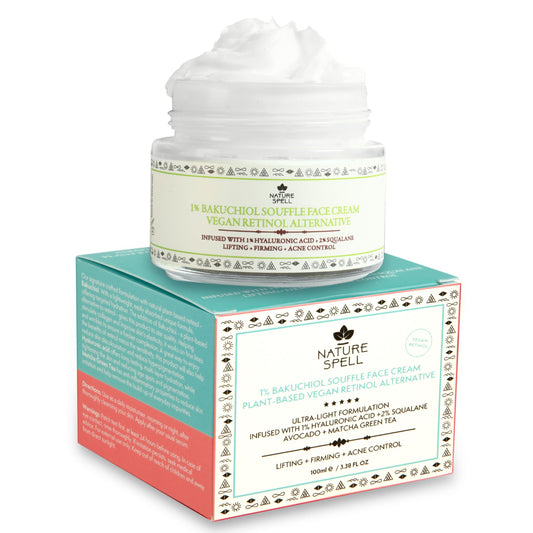 Nature Spell 1% Bakuchiol Soufflé' Face Cream Plant Based Vegan Retinol Alternative 100ML