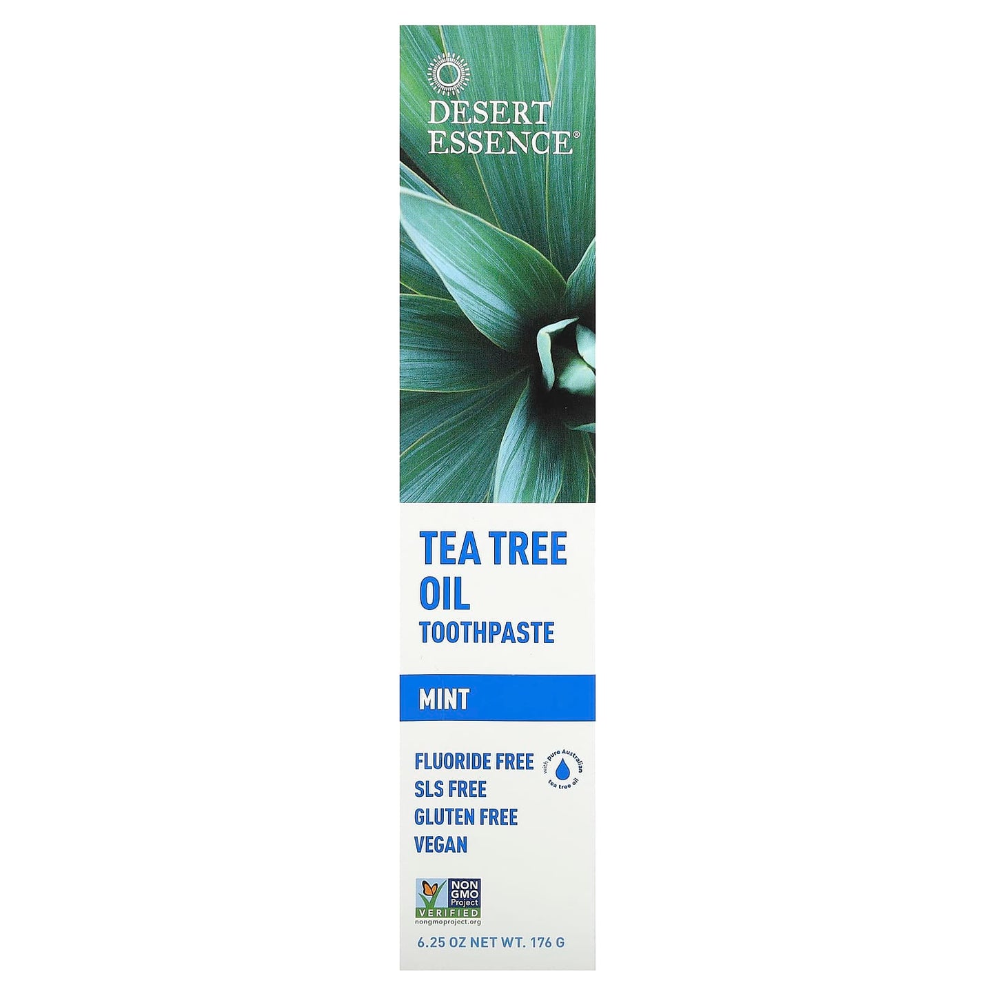 DESERT ESSENCE TEA TREE OIL MINT Fluoride-free Toothpaste 176G