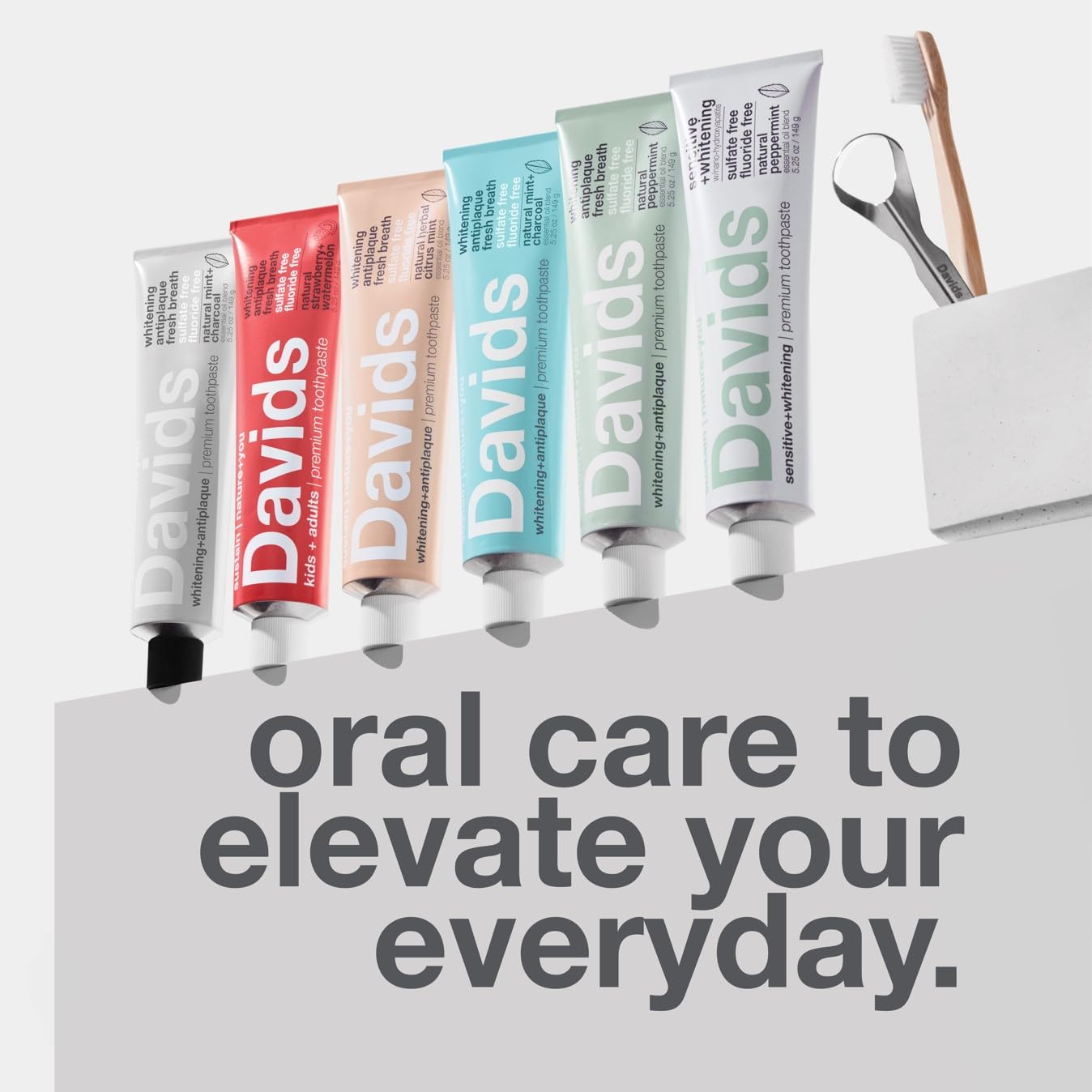 Davids Premium Toothpaste Whitening Antiplaque / Natural Peppermint 149G