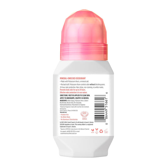 Crystal Mineral Deodorant Roll-On Unscented 66ml
