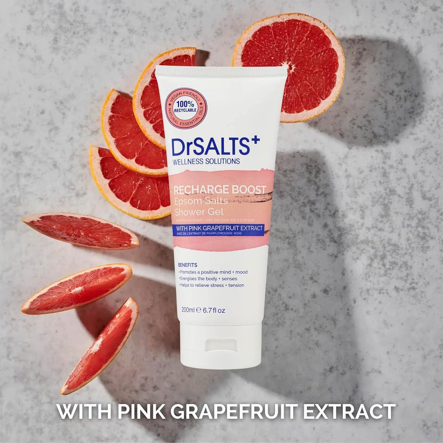 Dr Salts Recharge Boost Epsom salts Shower Gel 200ml