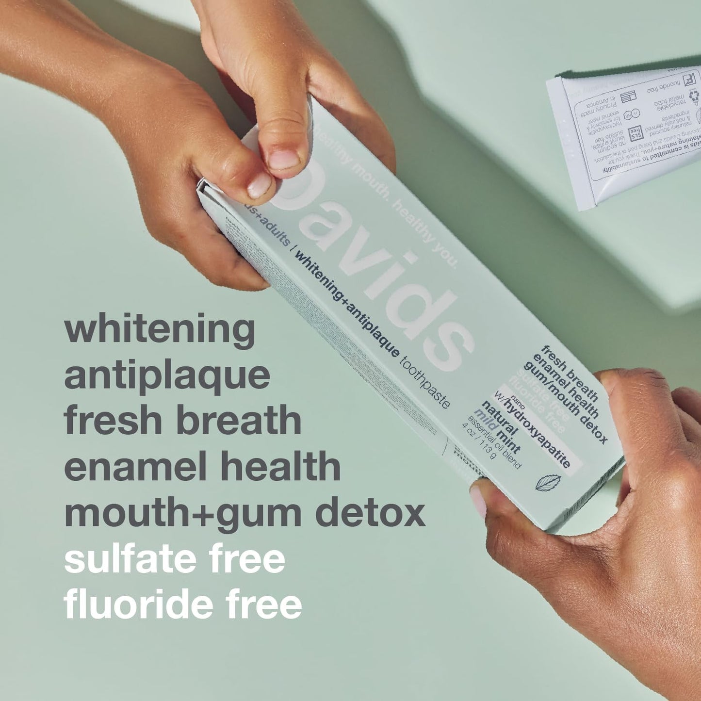 Davids Hydroxi Kids & Adults Whitening Enamel Health Toothpaste Natural Mild Mint 113g