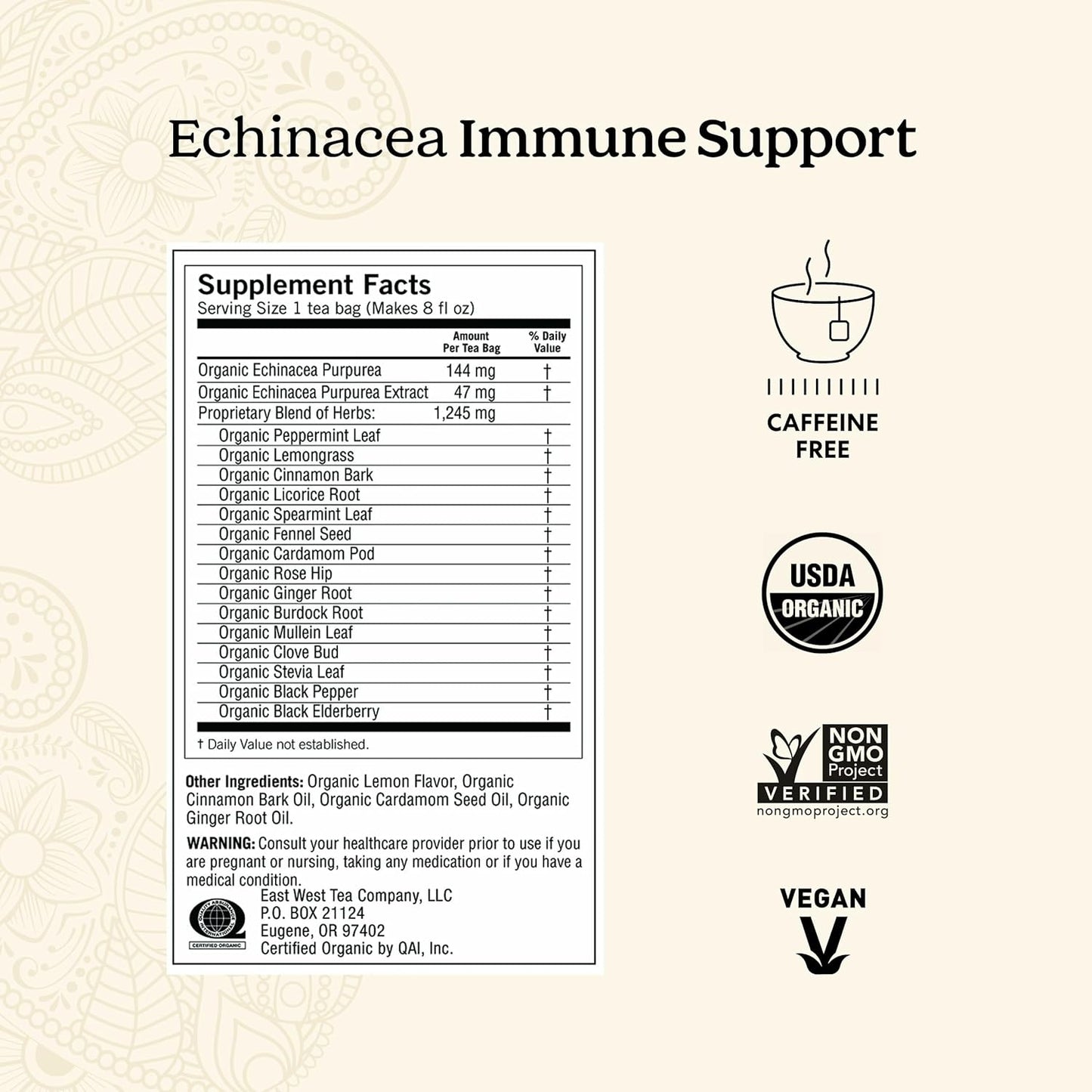 Yogi Tea Immune Support Echinacea Supports Immune Function 16 tea bags