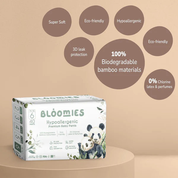 Bloomies Bamboo Baby Pants - Size 6 (15kg+)