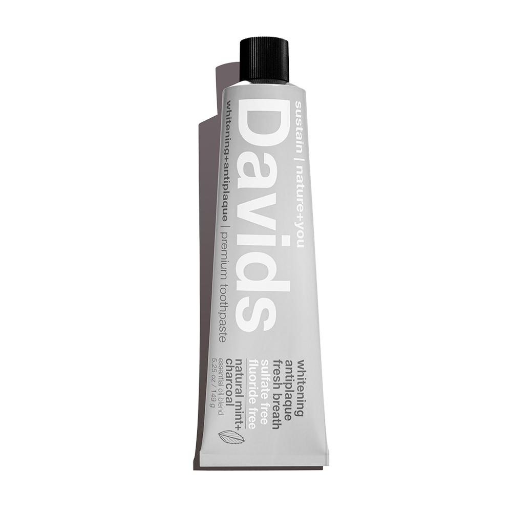 Davids Premium Whitening + Anti-plaque Toothpaste / Natural Mint + Charcoal 149g