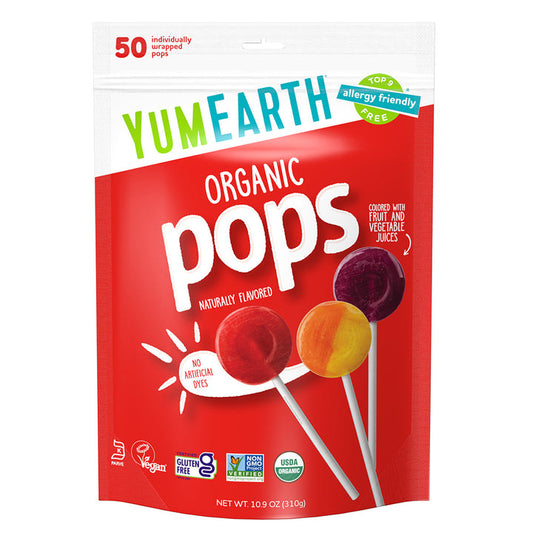 Yumearth Organic Pops No Artificial Dyes - Mixed Flavours 50 Pops 310G