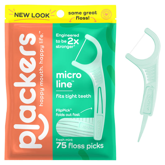 Plackers Dental Flossers Fresh Mint 75 PCS