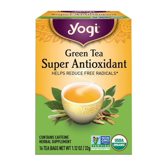 Yogi Green Tea Super Antioxidant Helps Reduce Free Radicals 16 tea bags