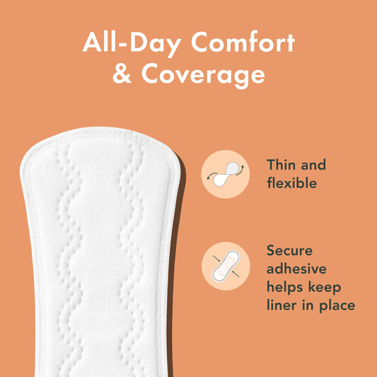 Rael Regular Unscented Panty Liners Made with Organic Cotton 20ct
