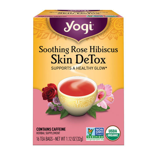 Yogi Tea Soothing Rose Hibiscus Skin Detox Supports a Healthy Glow 16 Tea bags