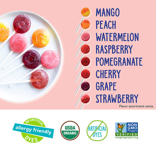 Yumearth Organic Pops No Artificial Dyes - Mixed Flavours 50 Pops 310G