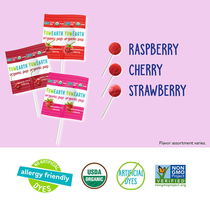 Yumearth Organic Pops No Artificial Dyes - Vitamin C - 14 pops 87g
