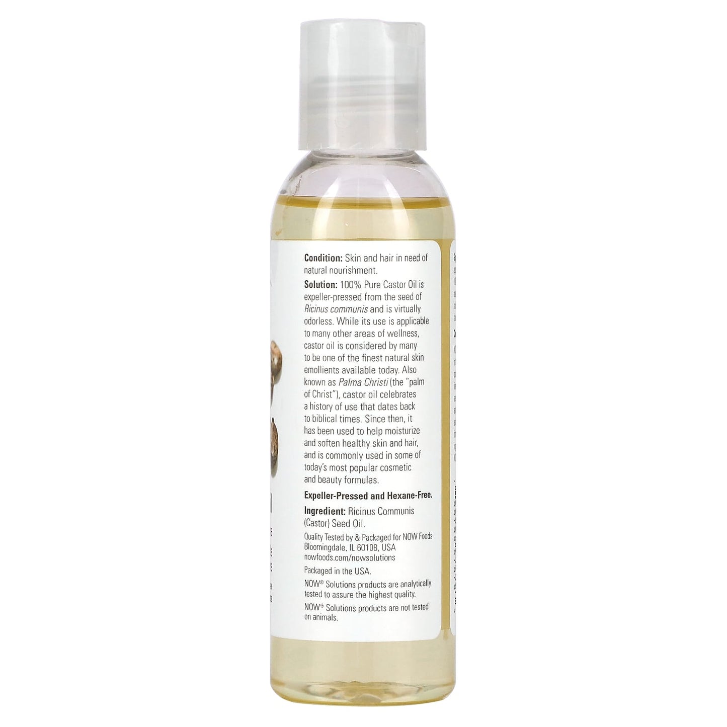 NOW Solutions Castor Oil 100% Pure Moisturizing Oil 118 ml