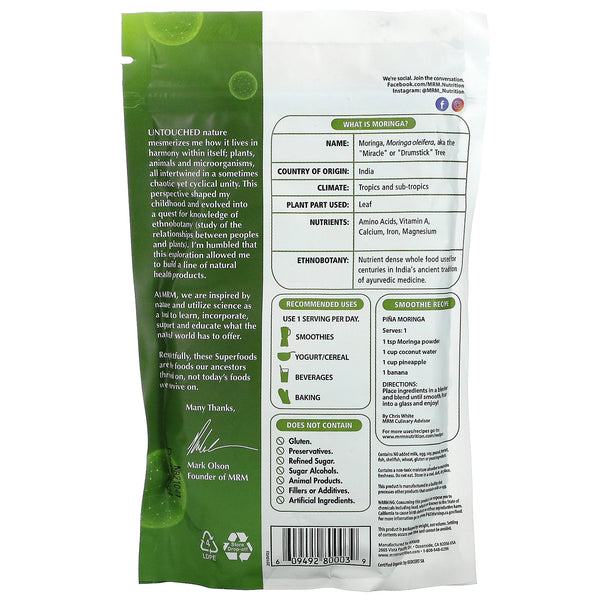 Superfoods by MRM Organic Moringa Powder