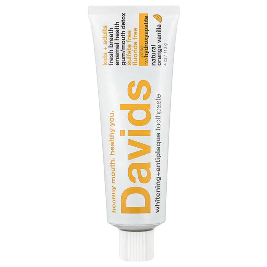 Davids Kids + Adults Whitening + Antiplaque Toothpaste / Natural Orange Vanilla 113g