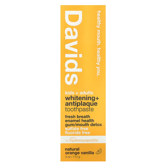 Davids Kids + Adults Whitening + Antiplaque Toothpaste / Natural Orange Vanilla 113g