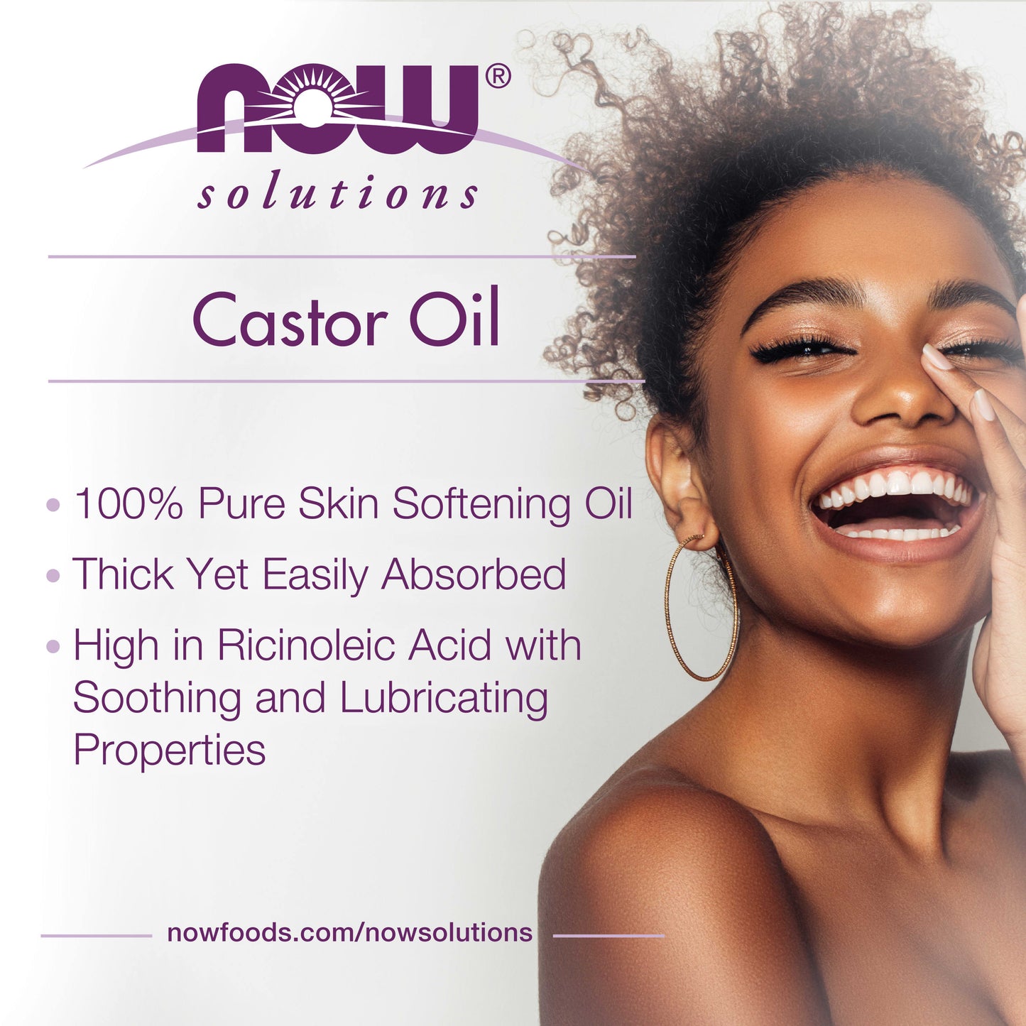 NOW Solutions Castor Oil 100% Pure Moisturizing Oil 118 ml