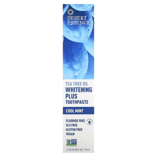 DESERT ESSENCE TEA TREE OIL WHITENING PLUS COOL MINT Toothpaste 176G