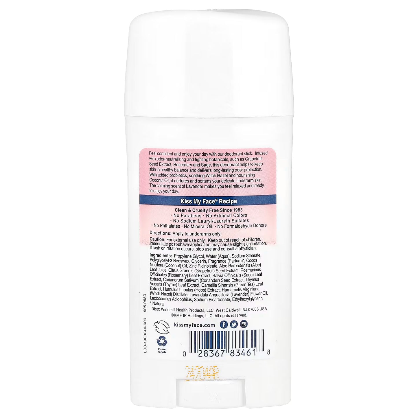 Kiss My Face Active Life Stick - Lavender Deodorant 70g