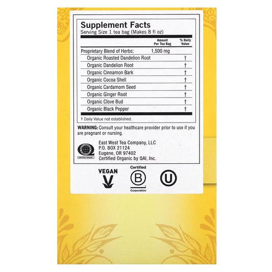 Yogi Tea Roasted Dandelion Spice Detox Healthy Cleansing Formula 16 Tea bags