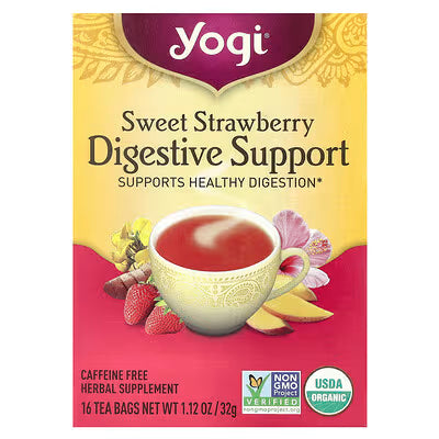 Yogi Tea  Digestive Support Sweet Strawberry Supports Healthy Digestion 16 tea bags