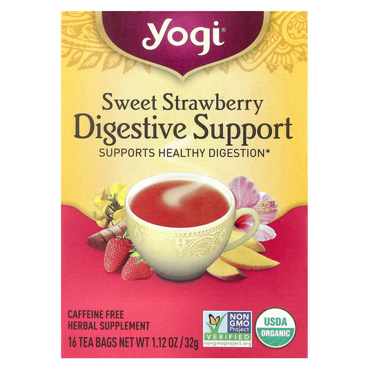 Yogi Tea Digestive Support Sweet Strawberry Supports Healthy Digestion 16 tea bags