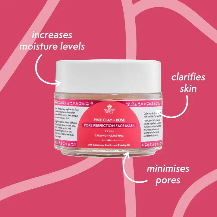 Nature Spell Pore Perfection Face Mask Pink Clay & Rose 100ML