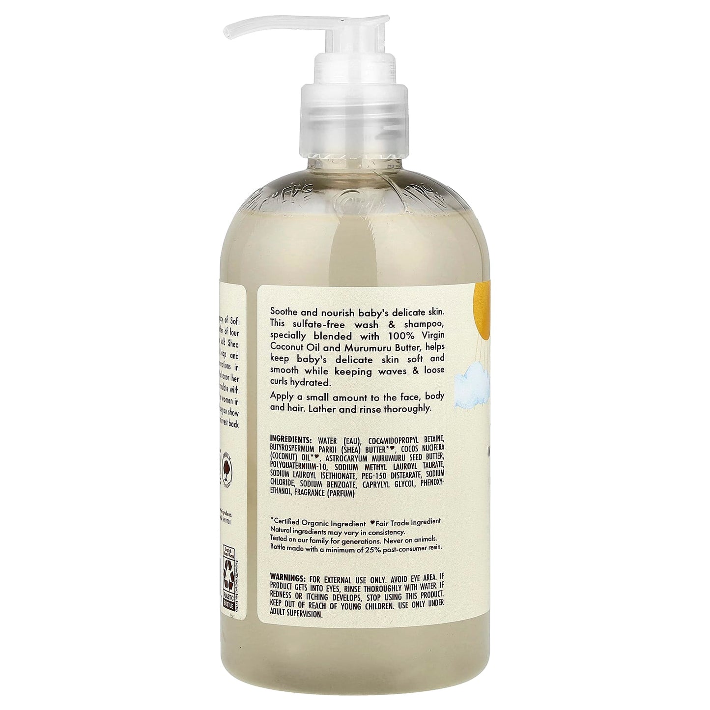 Shea Moisture 100% Virgin Coconut Oil Baby Wash & Shampoo 384 ML