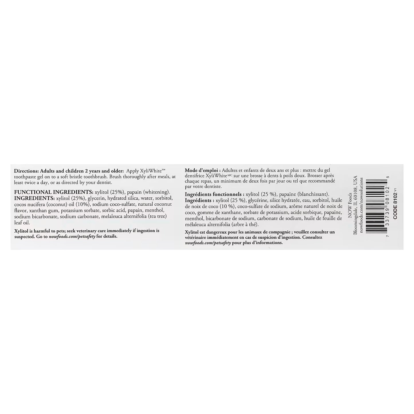 NOW Solutions Xyliwhite Coconut Oil Toothpaste Gel with mint 181 G