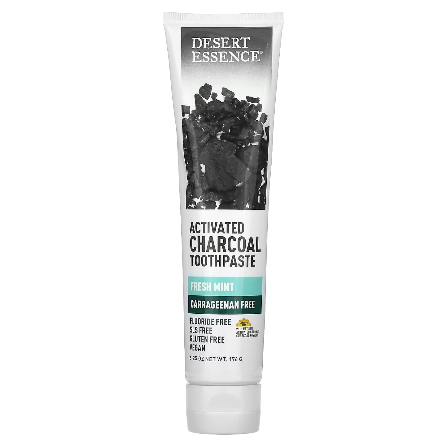 DESERT ESSENCE ACTIVATED CHARCOAL TOOTHPASTE - FRESH MINT 176G