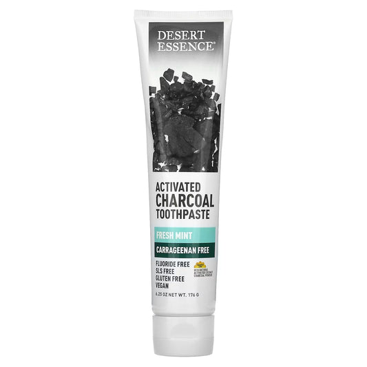 DESERT ESSENCE ACTIVATED CHARCOAL TOOTHPASTE - FRESH MINT 176G