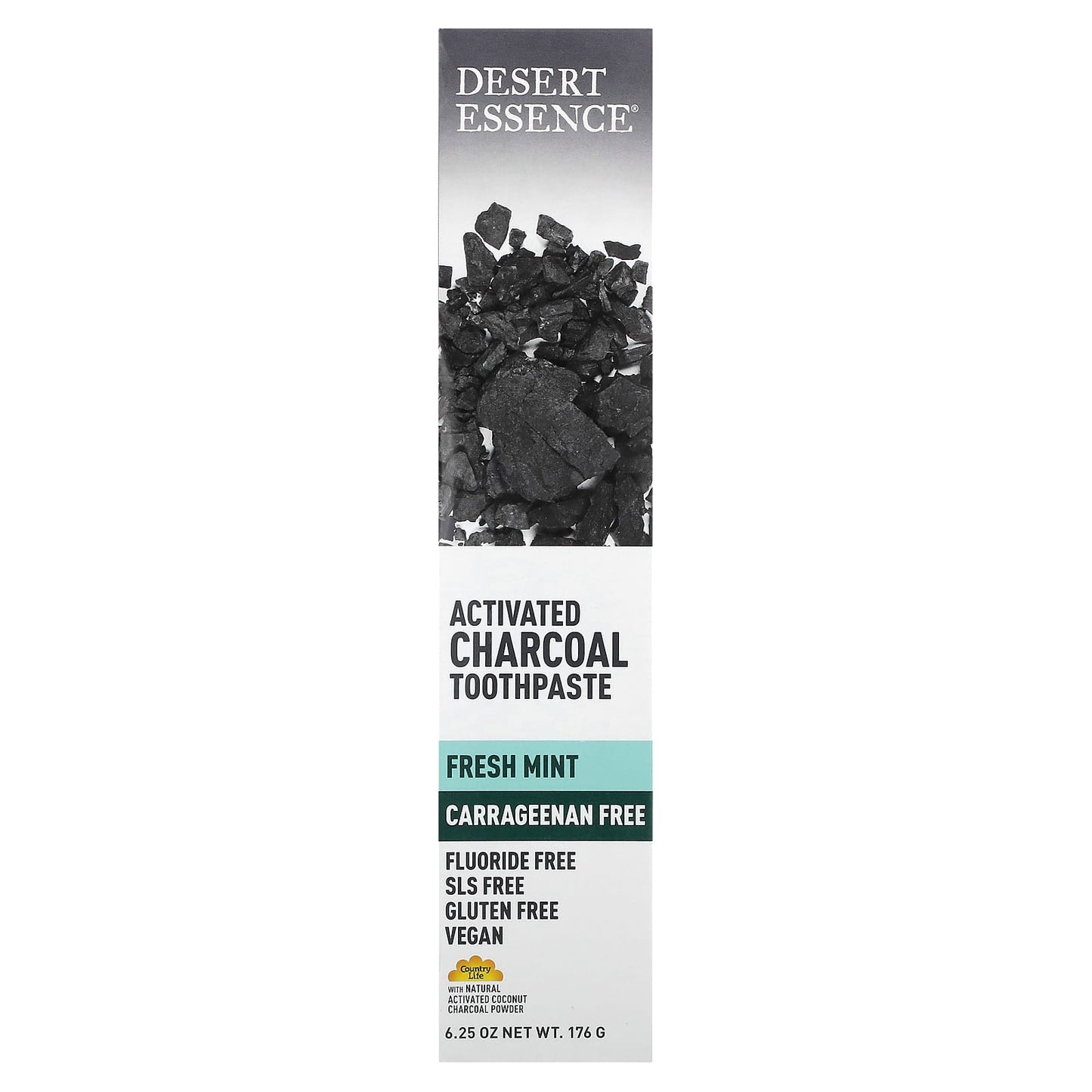DESERT ESSENCE ACTIVATED CHARCOAL TOOTHPASTE - FRESH MINT 176G