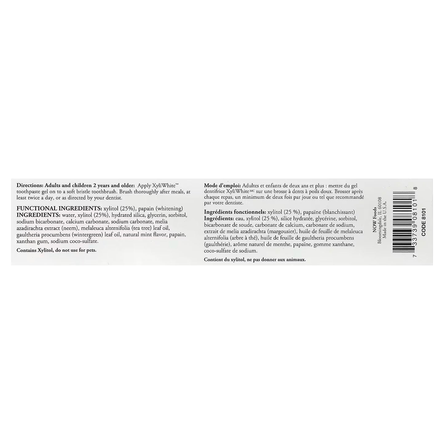 NOW Solutions Xyliwhite Neem & Tea Tree Toothpaste Gel with mint flavour 181G