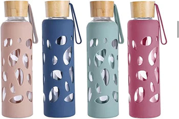 Mustadeem Silicone Coated Glass Water Bottle
