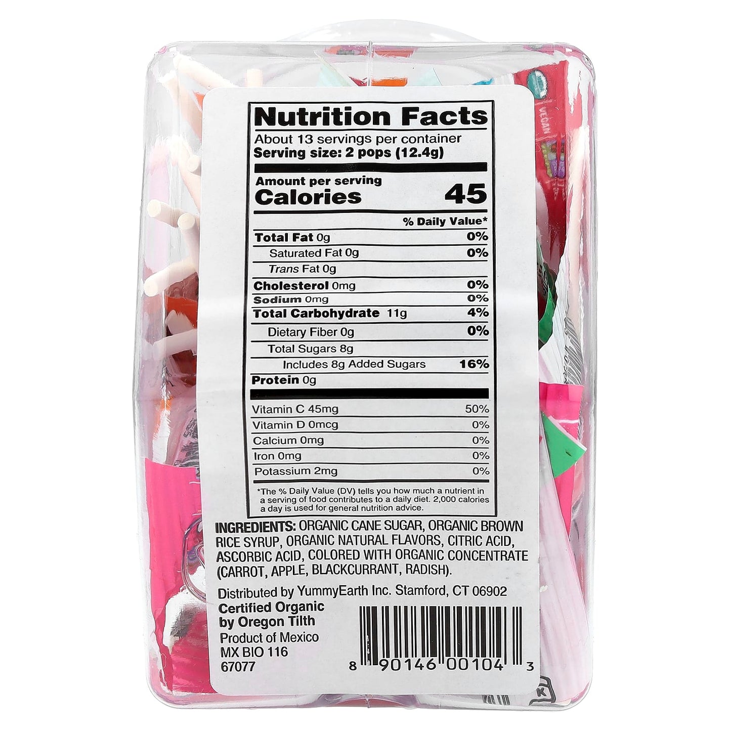 Yumearth Organic Pops - No Artificial Flavors or Dyes - Variety Pack 170G