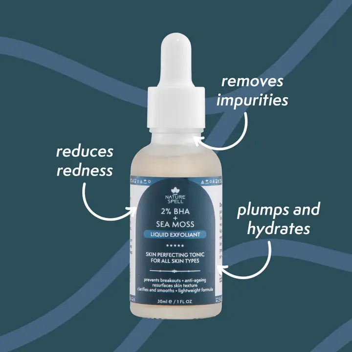 Nature Spell 2% BHA + Sea Moss Liquid Exfoliant (Salicylic Acid) – Skin Perfecting Tonic 30ML