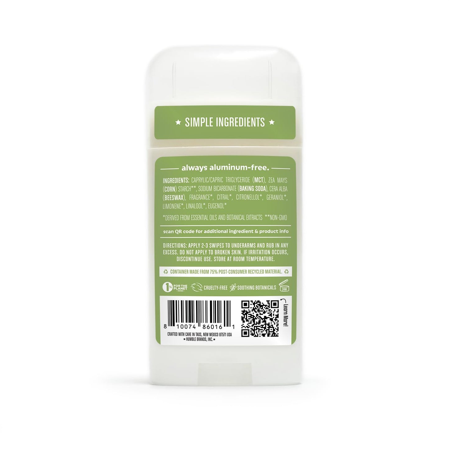 Humble Lemongrass & Sage Aluminum Free Deodorant 70g
