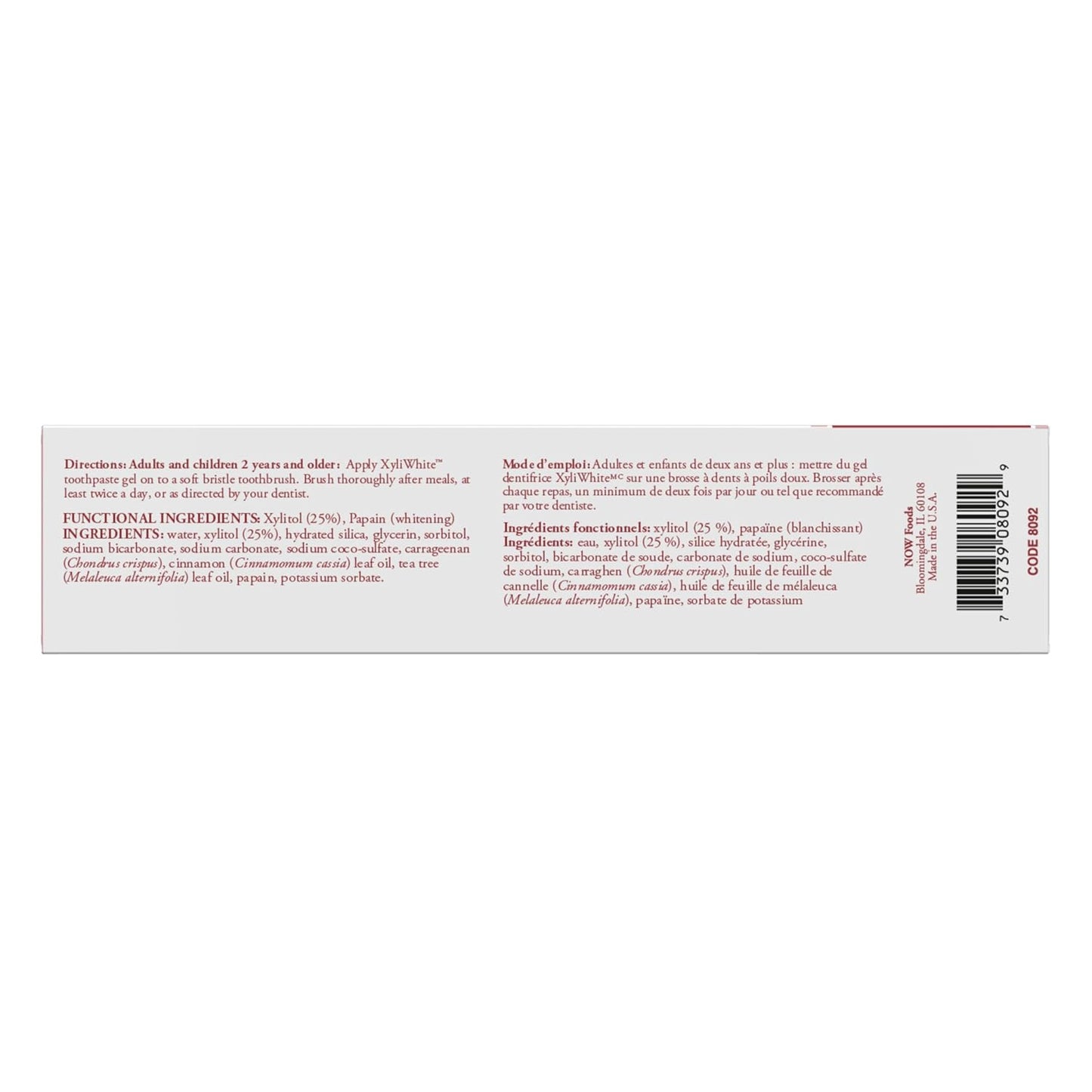 NOW SOLUTION XyliWhite™ Cinnafresh Toothpaste Gel 181 G