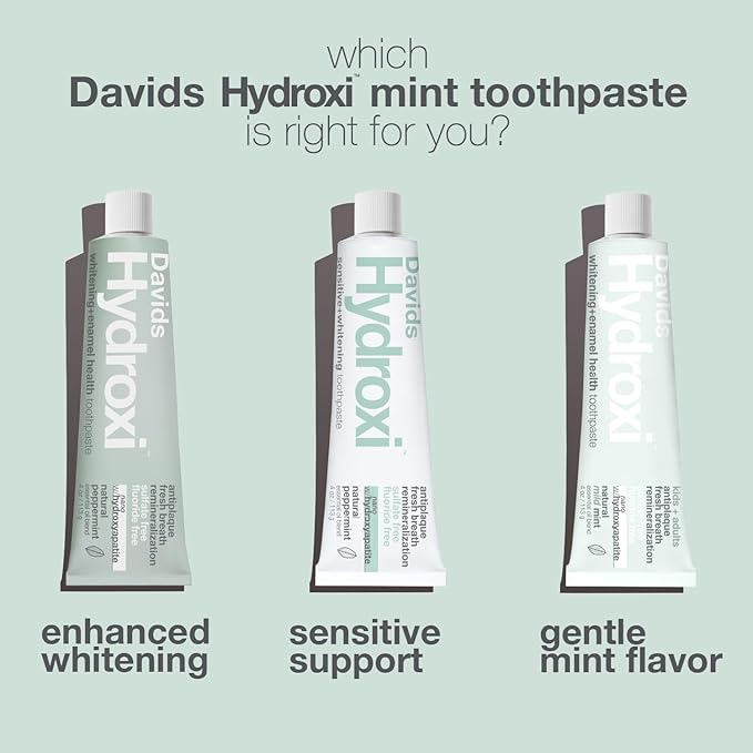 Davids Hydroxi™ Kids + Adults Whitening + Enamel Health Toothpaste / Natural Mild Mint 113g