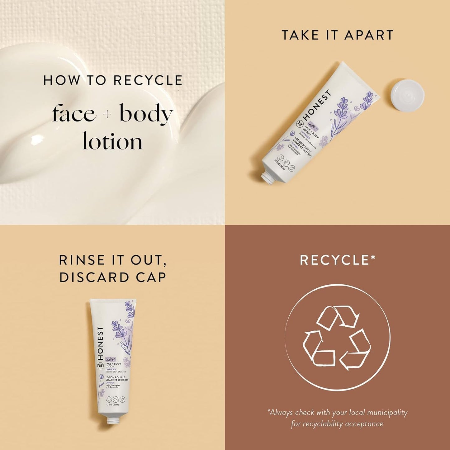 Honest Face + Body Lotion, Lavender Essential Oils & Chamomile 250 ML