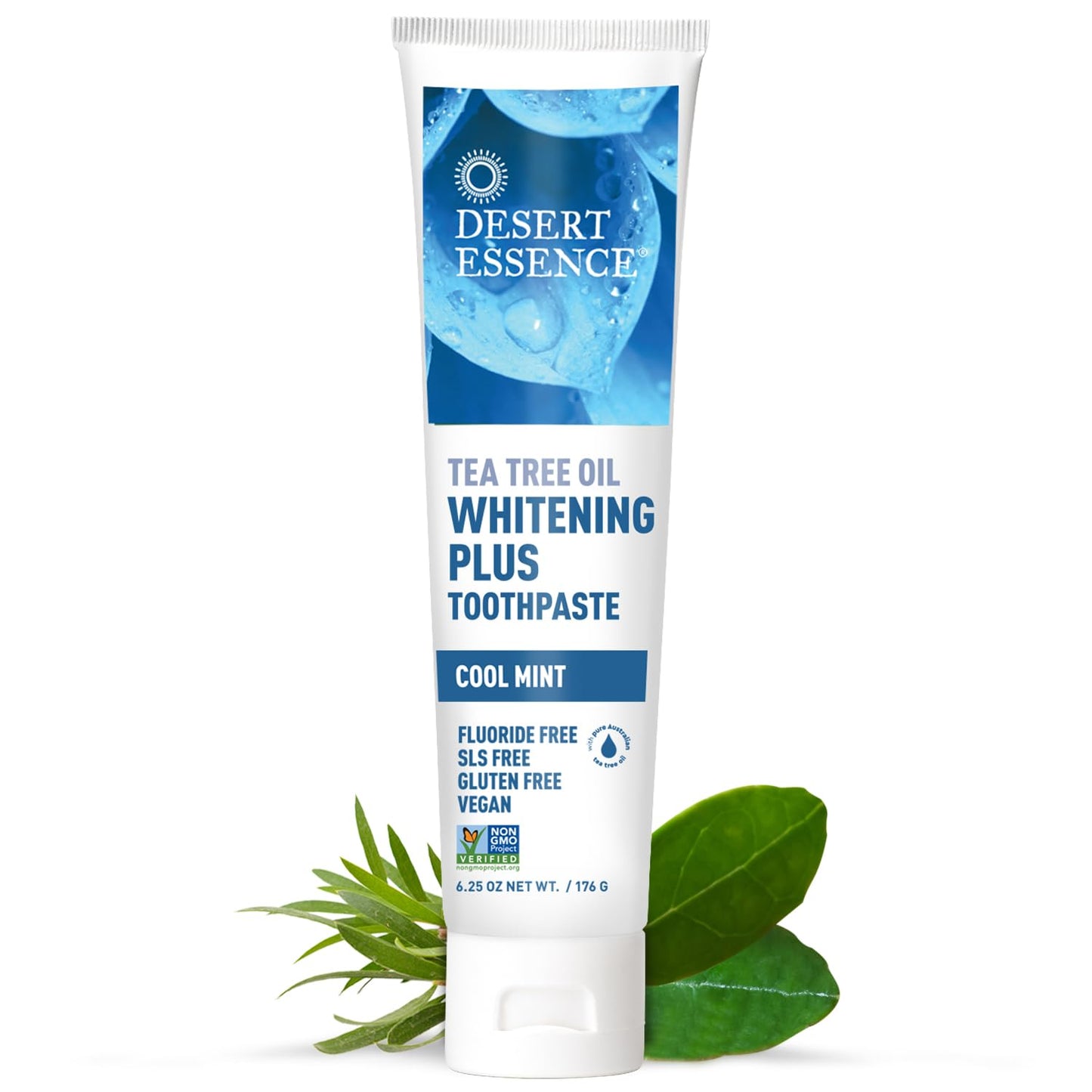 DESERT ESSENCE TEA TREE OIL WHITENING PLUS COOL MINT Toothpaste 176G