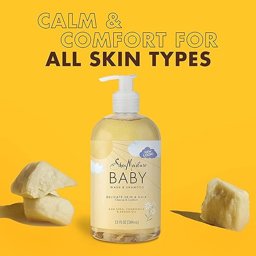 SheaMoisture, Baby Wash & Shampoo, Raw Shea, Chamomile & Argan Oil, 384ML