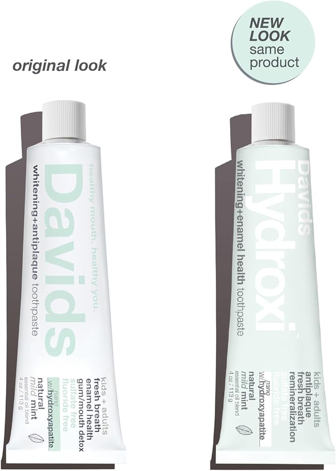 Davids Hydroxi™ Kids + Adults Whitening + Enamel Health Toothpaste / Natural Mild Mint 113g