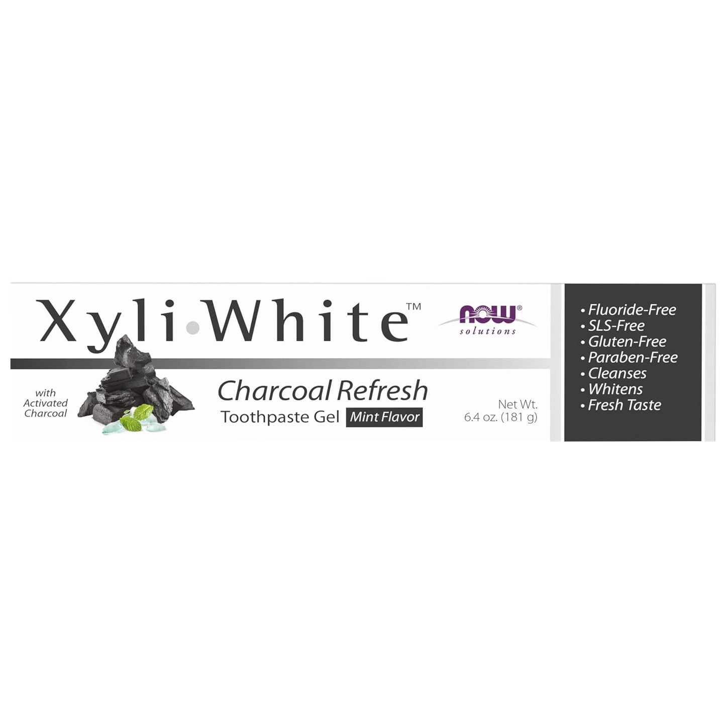 NOW SOLUTION XyliWhite™ Charcoal Refresh Toothpaste Gel 181 G