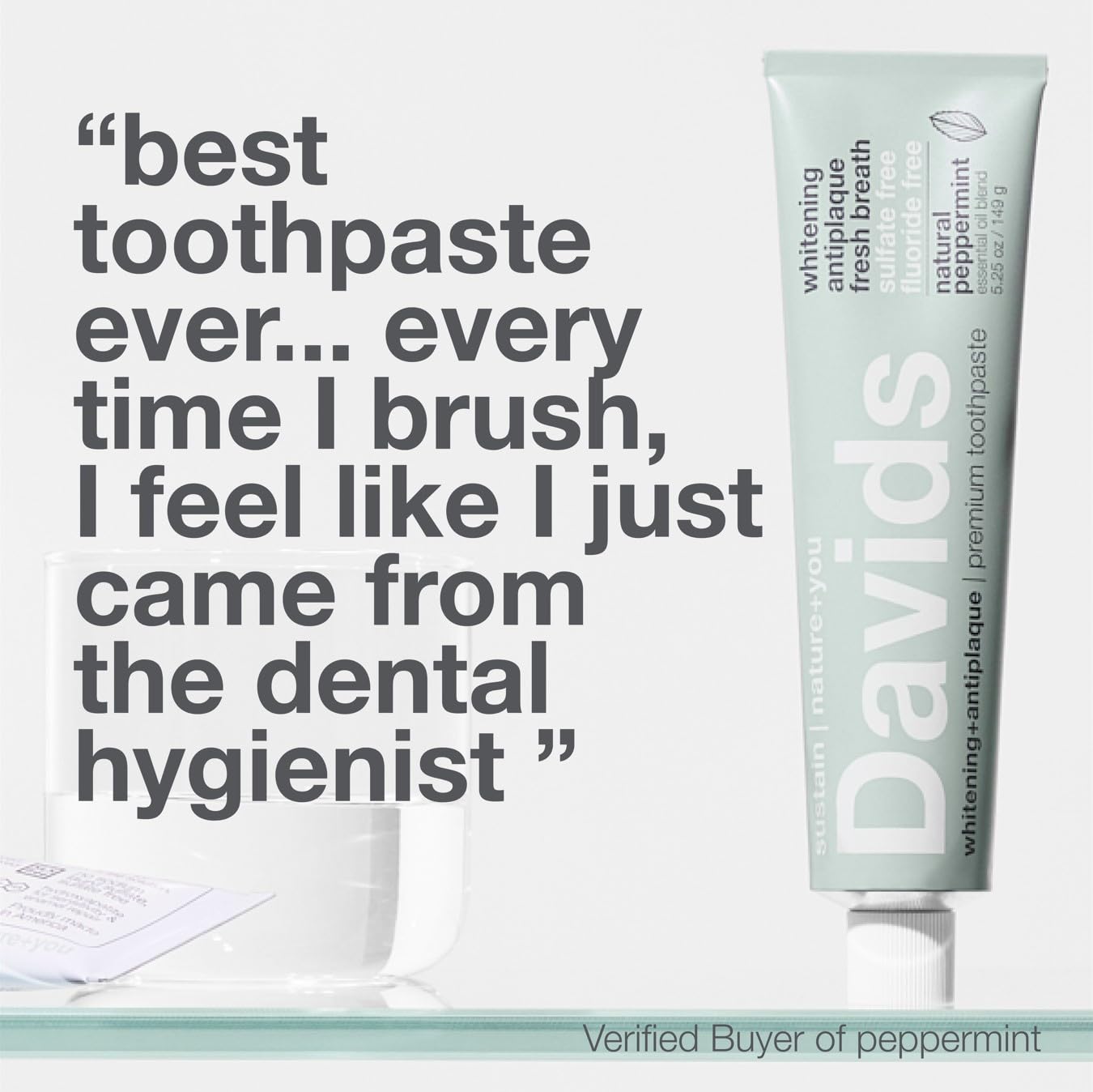 Davids Premium Toothpaste Whitening Antiplaque / Natural Peppermint 149G