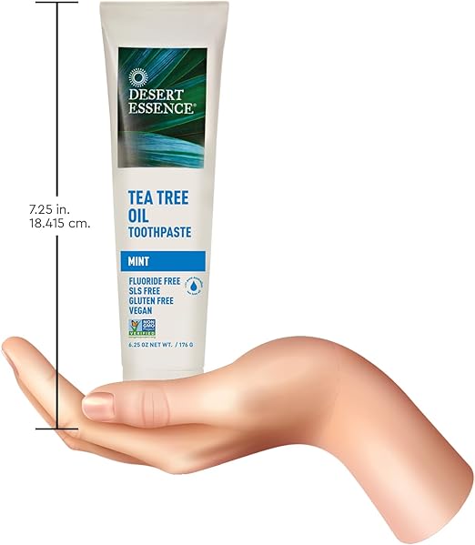 DESERT ESSENCE TEA TREE OIL MINT Fluoride-free Toothpaste 176G