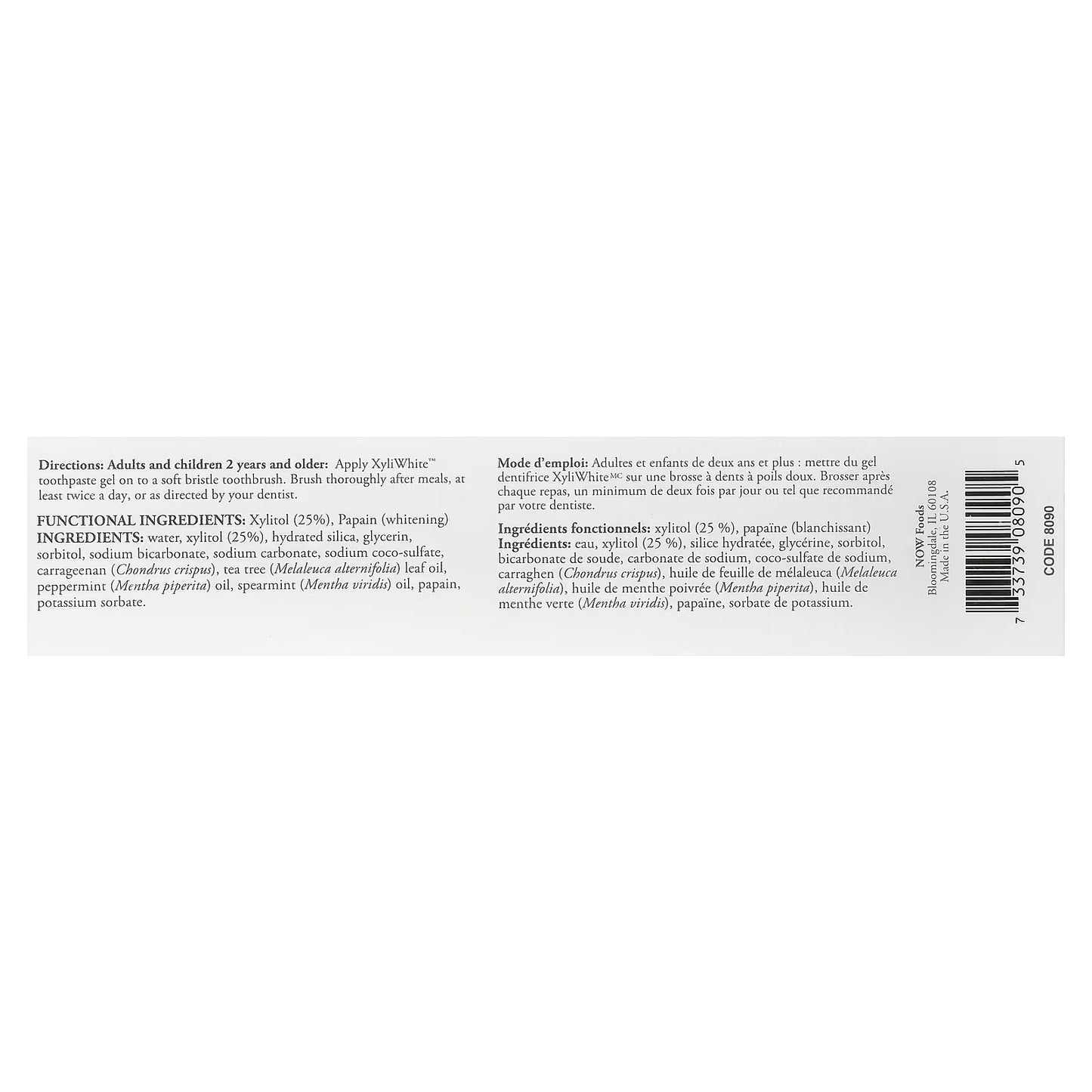 NOW Solutions Xyliwhite Refreshmint Toothpaste Gel 181G